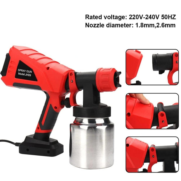 amiciTools 600W Electric Handheld Spray Gun, 220V Airbrush with 3 Additional Nozzle for Painting Wall Car Furniture