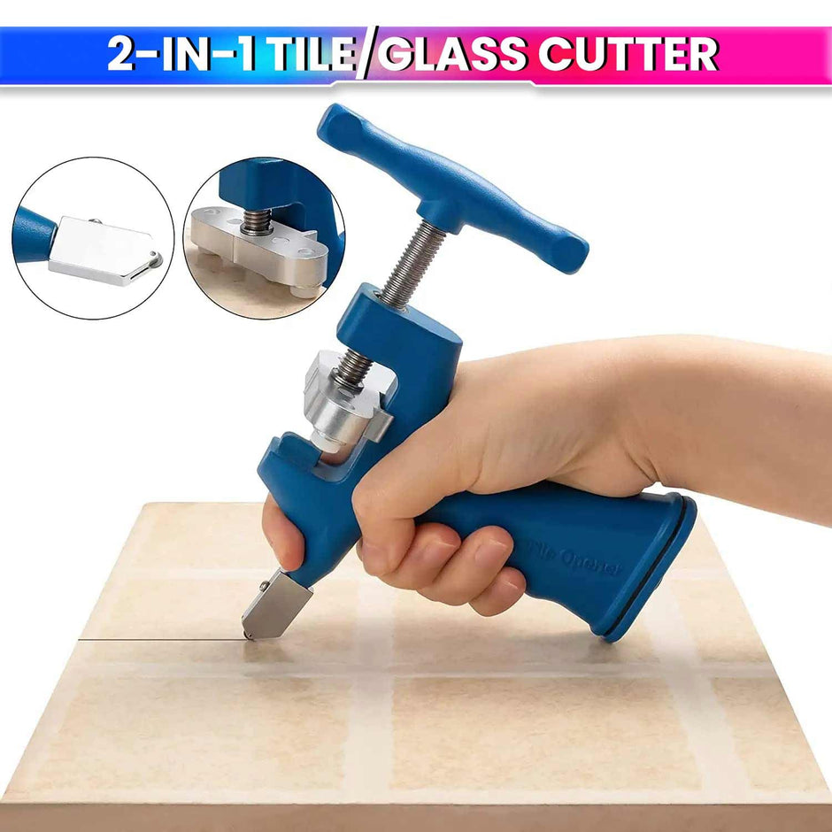 2 in 1 Tile/Glass Cutter, Hand Tool for Cutting Ceramic Tile, Mirror, Glazed Tiles amiciKart c0tmiz-hs.myshopify.com