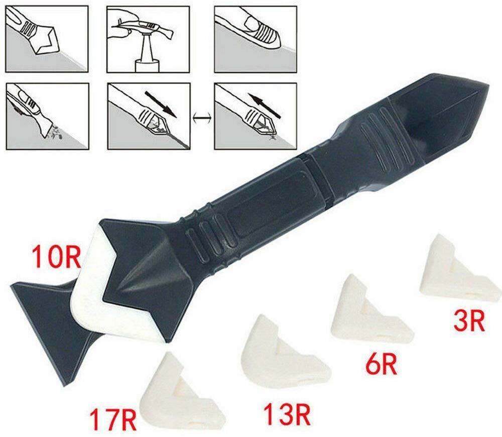 Silicon Caulking Tool,Sealant Spreader Spatula and Scrap/Caulk/ Removal with 5 Angle Pads amiciKart