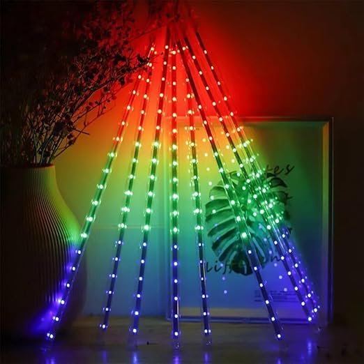 Meteor Shower Drop LED Lights – Set of 8 Weatherproof Outdoor Decorative Lights for Garden & Patio