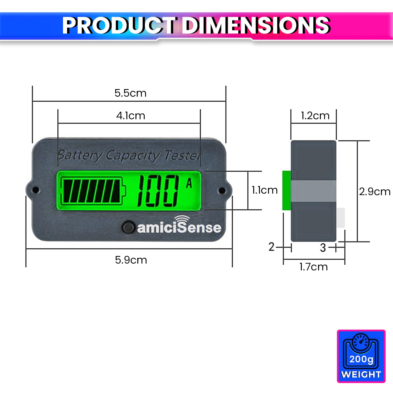 Coulometer 80V 100A True Battery Capacity Indicator Voltage Tester