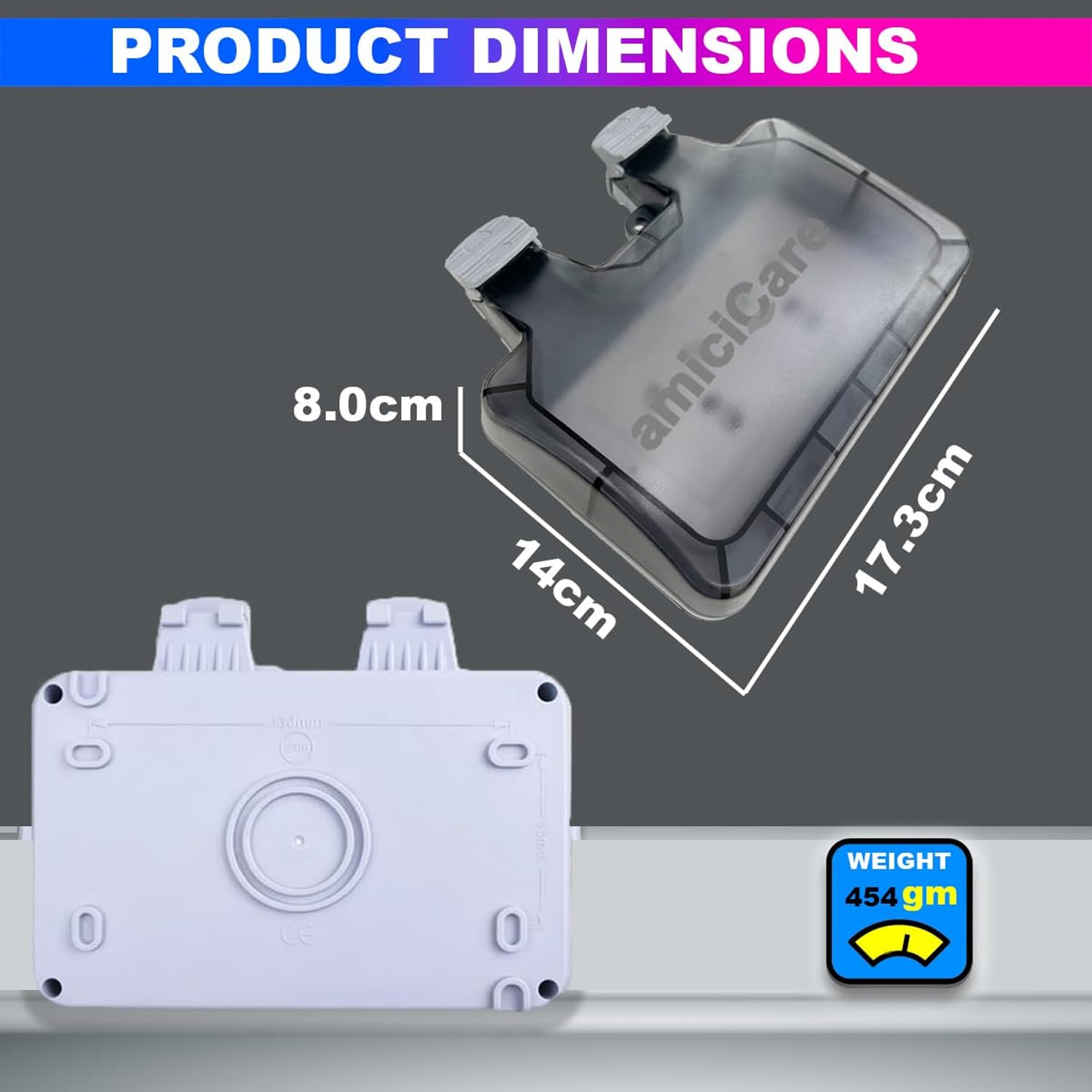 Waterproof Outdoor Power Socket, 6/16Amp Switch Socket with Lockable Cover & Dual Outlets, Wi-Fi socket