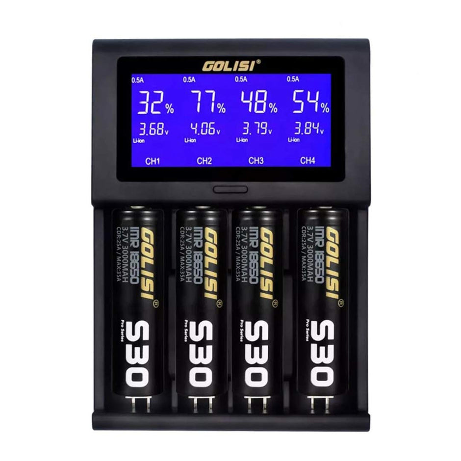 2.0A Smart Battery Charger with LCD Display and Auto Detecting Battery