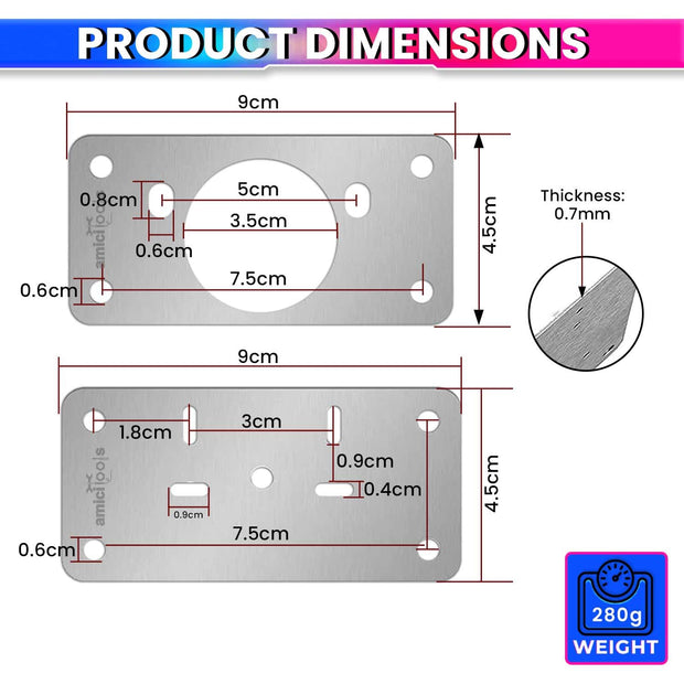 Hinge Repair Plate Kit | Stainless Steel (SS202) Door Hinge Reinforcement | Fix Loose Cabinet Hinges