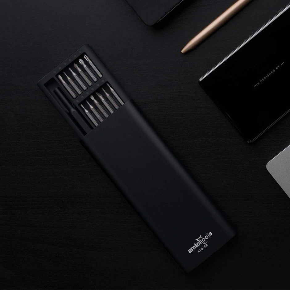 24 in 1 Precision Screwdriver Set S2 Steel Multi-Purpose Magnetic Bits with Smart Case amiciKart