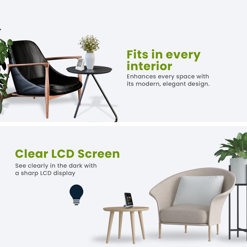 CO₂ Meter – Air Quality Monitor with Temperature & Humidity Display with Wi-Fi App Control amiciKart