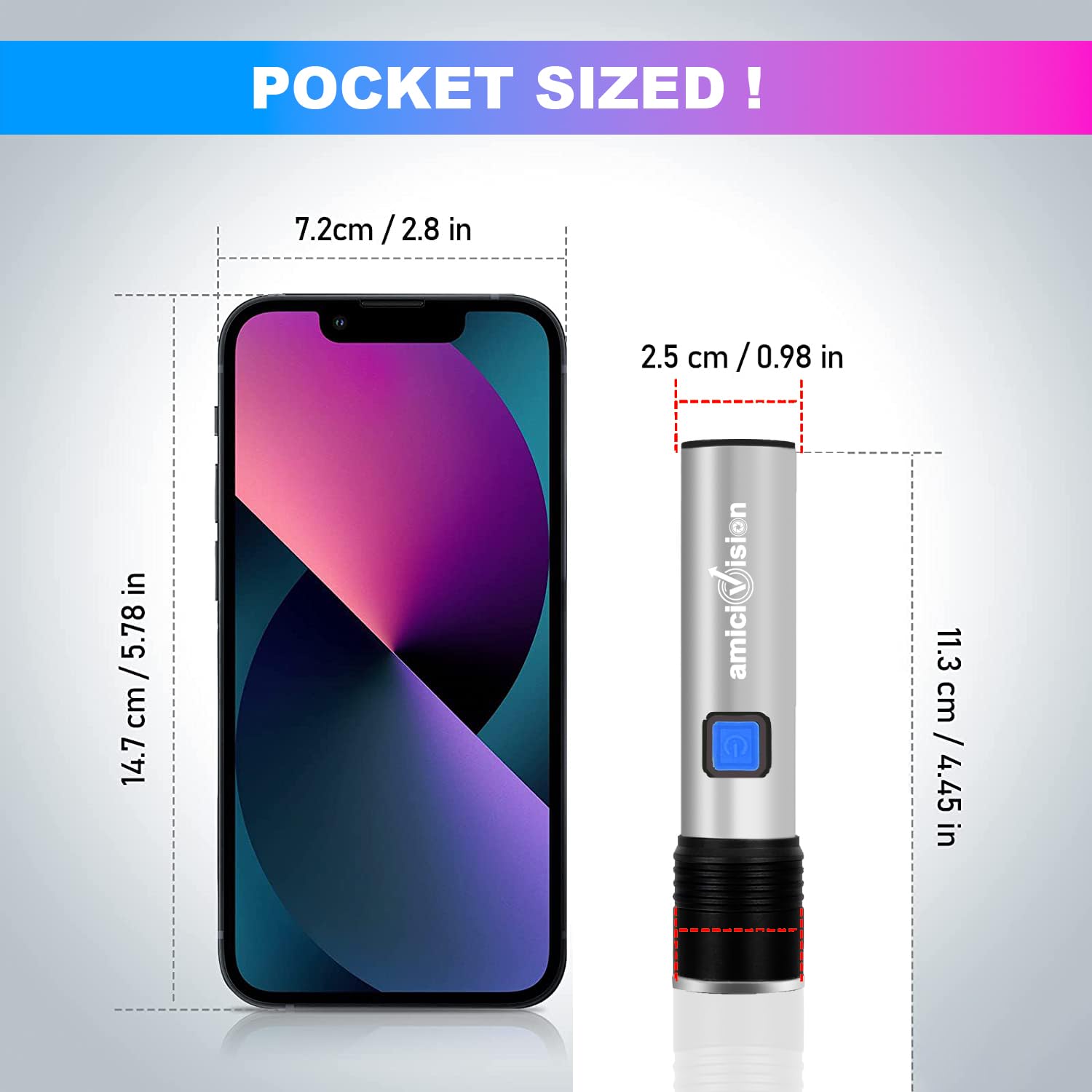 USB-Rechargeable LED Flashlight T6 LED with 4 Modes Zoomable Powerful Torch Ultra-Bright & Water-Resistant