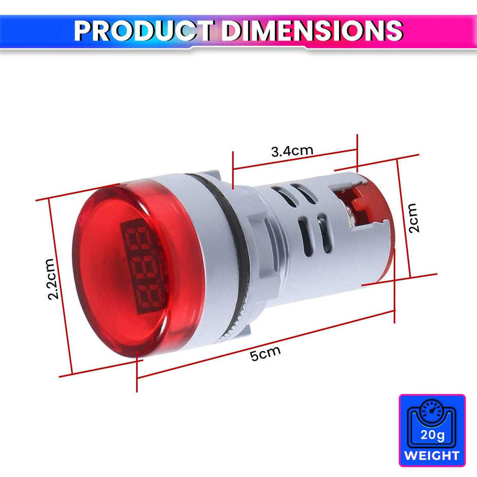 amiciSense 3-Digit Digital Voltmeter, 60-500VAC Voltage Range, Compact and Accurate Voltage Display