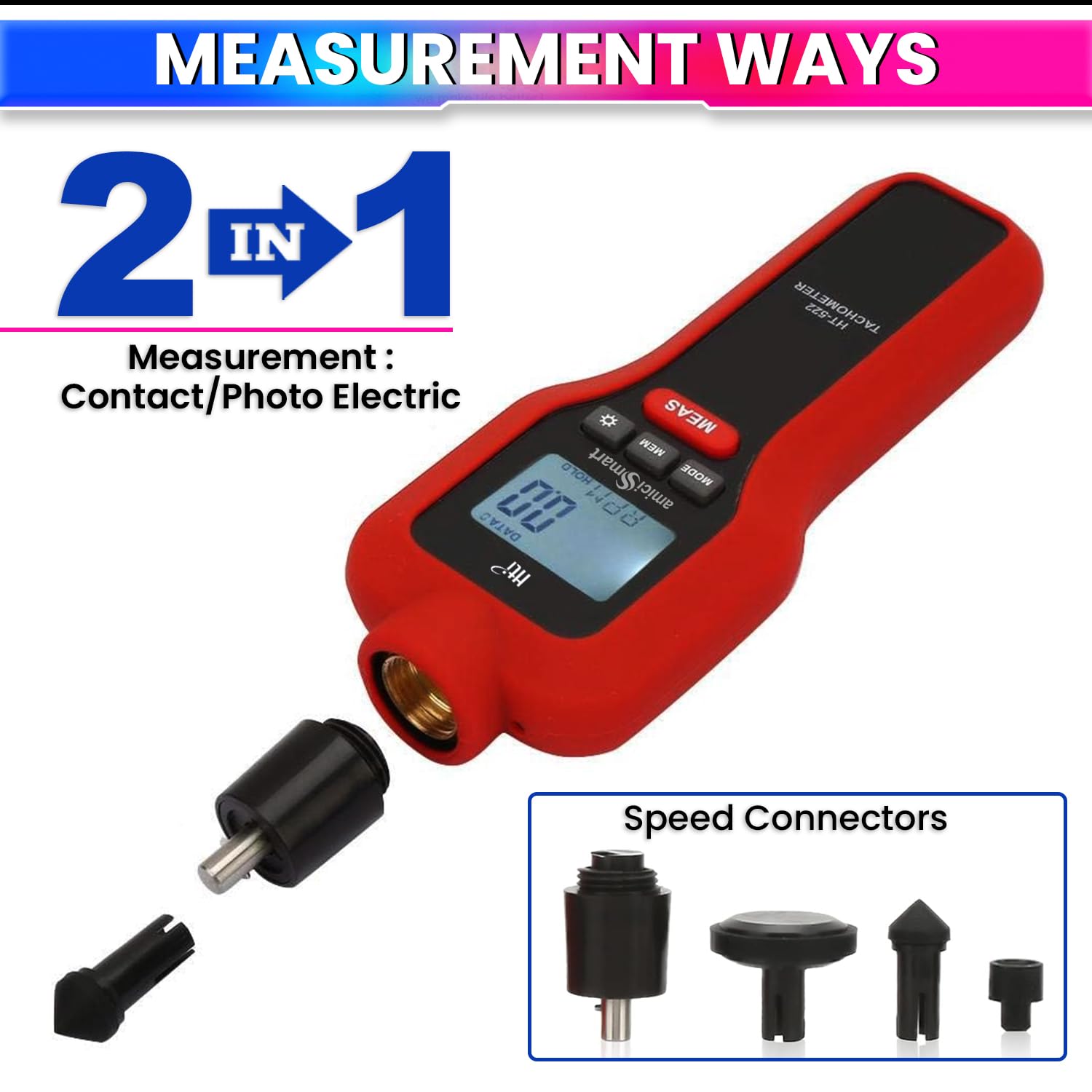 2-in-1 Digital Laser Tachometer RPM Meter, Handheld with 9V Battery (Up to 99,999 RPM) amiciKart c0tmiz-hs.myshopify.com