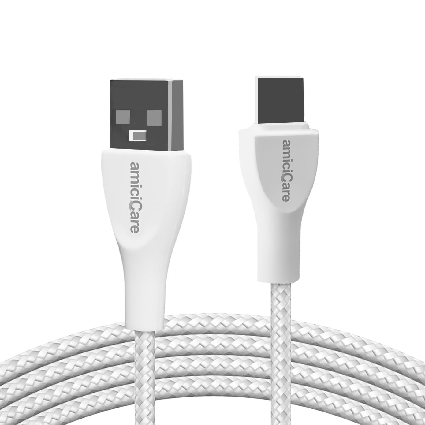 20W/2A Fast Charging Unbreakable Nylon Braided Type-C Cable, 1m Long Cable for Smartphone (White)