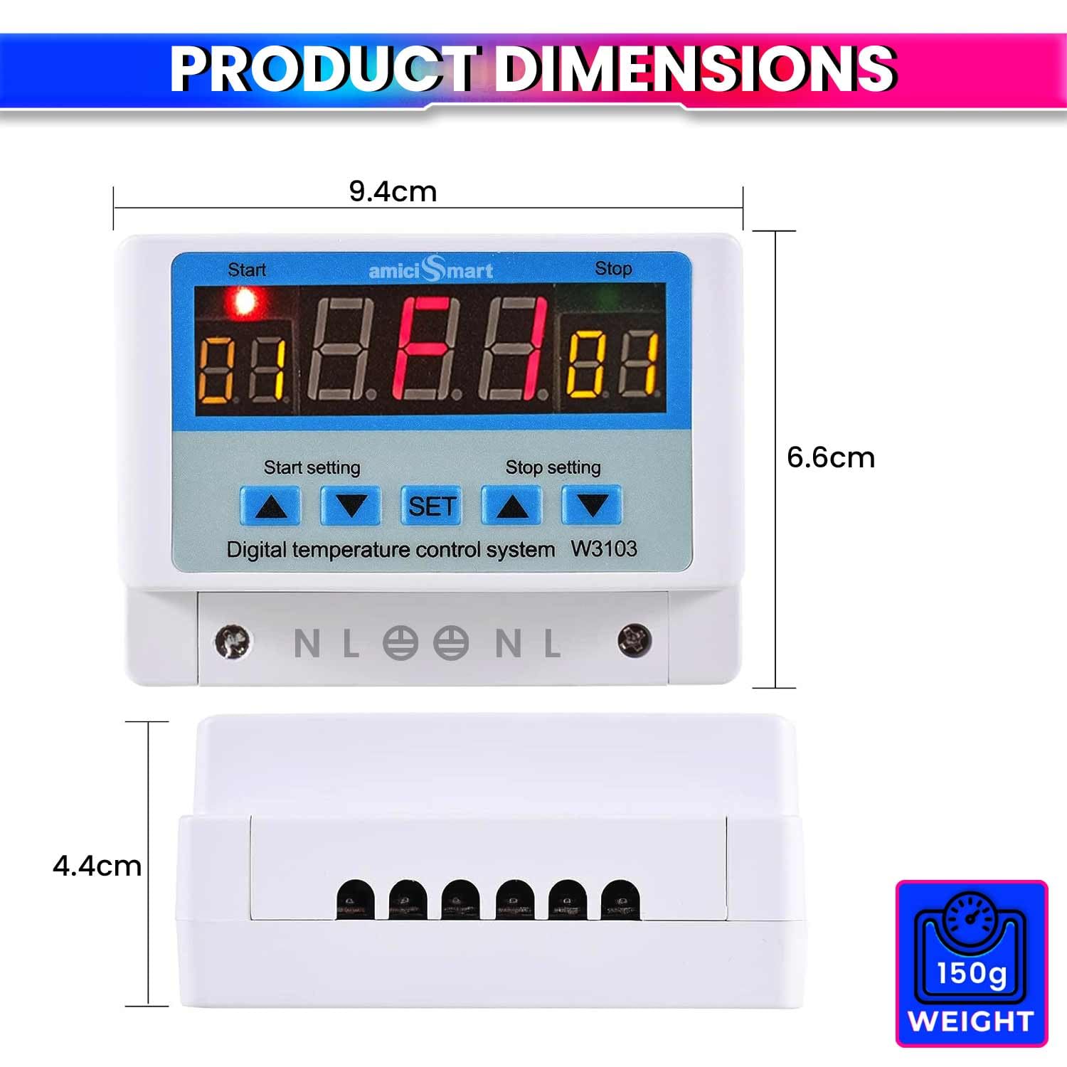 W3103 Digital Temperature Controller – 220V, 30A, -19~99℃, 5000W, with Sensor | Home & Industrial Use amiciKart c0tmiz-hs.myshopify.com