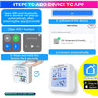 amiciSense WiFi Temperature Humidity Sensor, Thermometer Hygrometer with Data Export Feature Compatible with SmartLife App