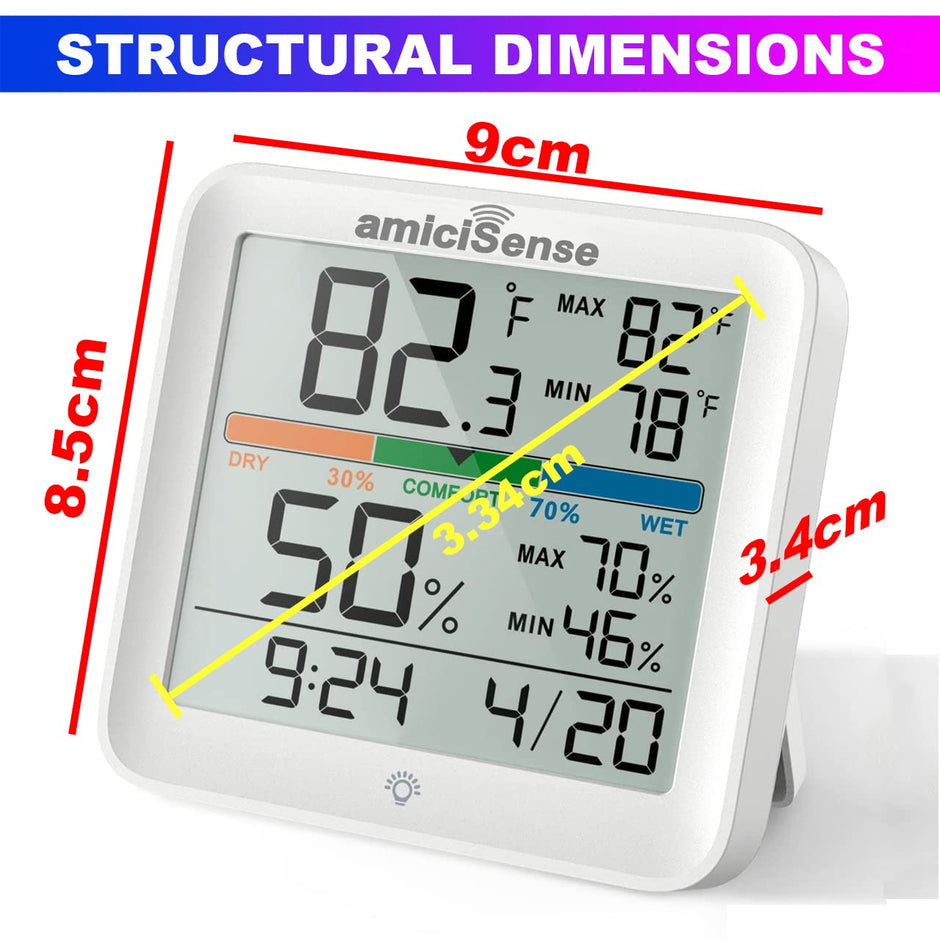 AS-55 Weather Station Hygrometer Thermometer with Clock – Temp & Humidity Display (1 Pc)