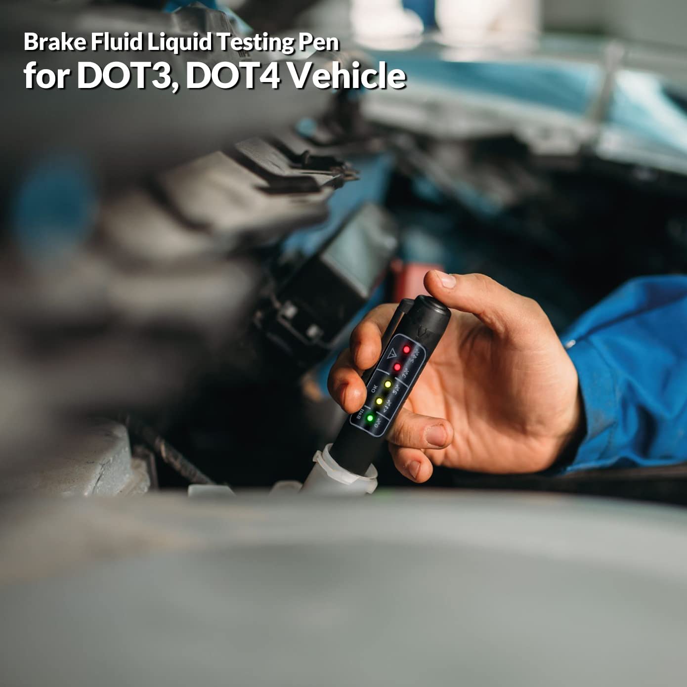 Brake Fluid Tester 5 LED Indicator For DOT3 DOT4 Brake Fuel with AAA Battery amiciKart c0tmiz-hs.myshopify.com