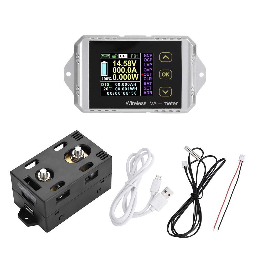 DC 100A 120V Wireless Coulometer, Battery Monitor with Voltage, Current, Power Display amiciKart