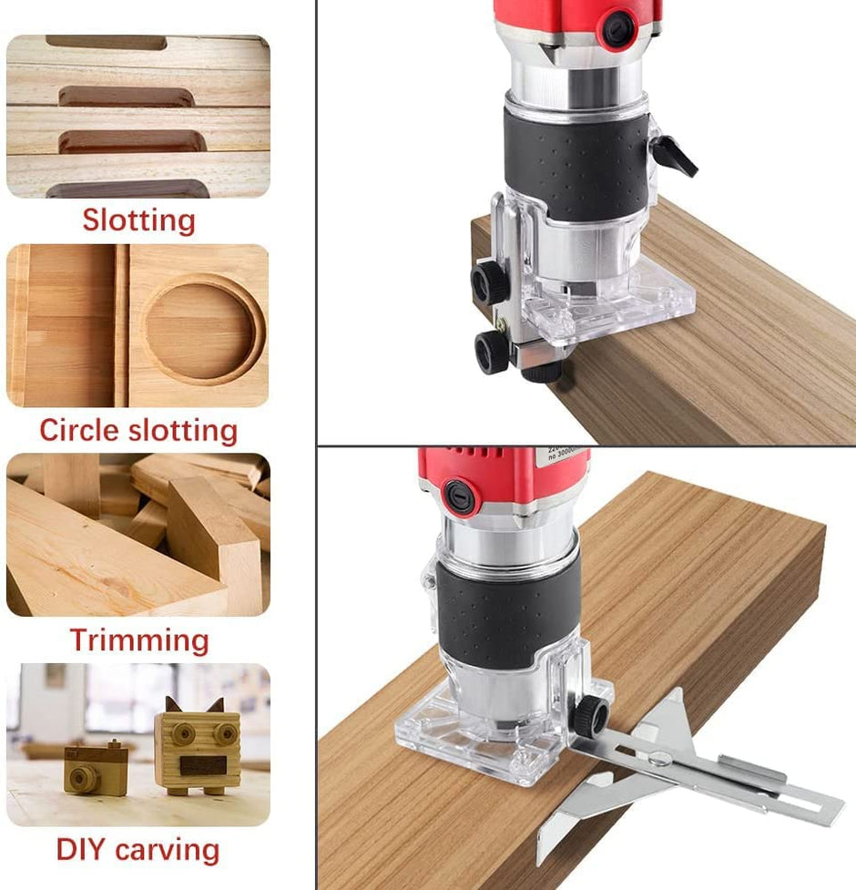 800W Electric Wood Trimmer 220V 30000RPM 6mm Collect Chuck Woodworking Tool for Wood Trimming