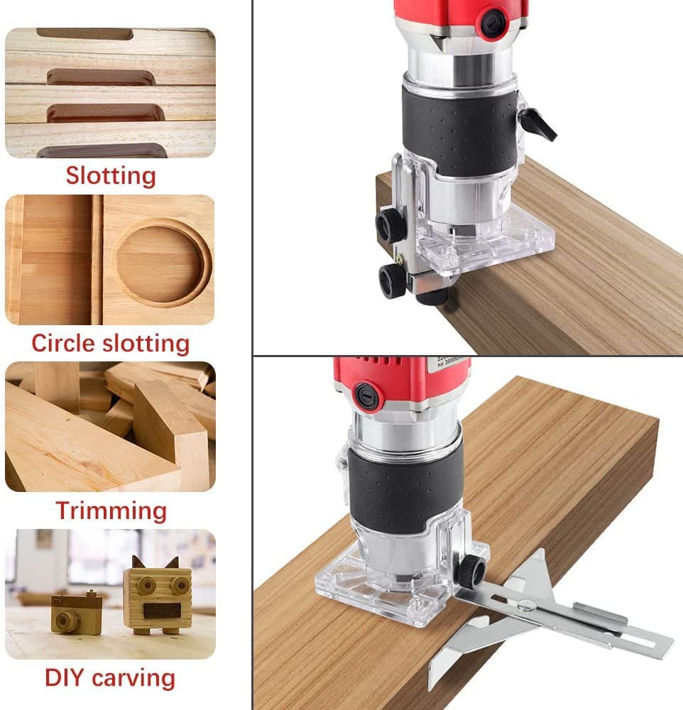 800W Electric Wood Trimmer 220V 30000RPM 6mm Collect Chuck Woodworking Tool for Wood Trimming