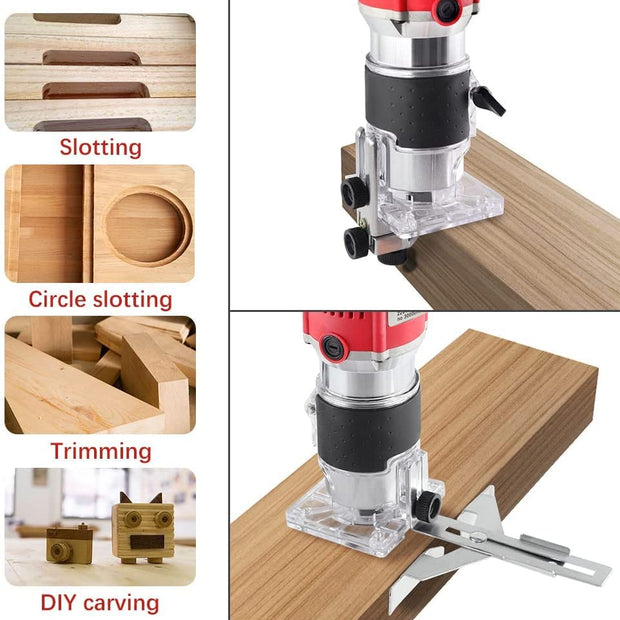 800W Electric Wood Trimmer 220V 30000RPM 6mm Collect Chuck Woodworking Tool for Wood Trimming amiciKart