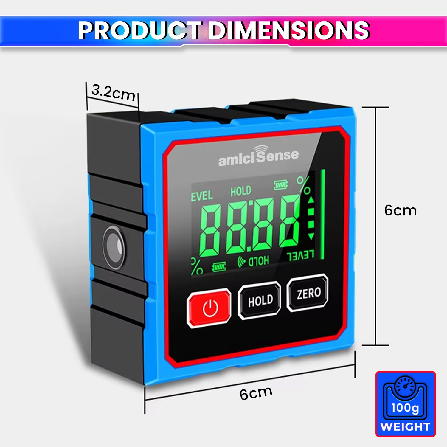 Digital Angle Finder & Laser Level 360° Magnetic Inclinometer with Backlit LCD, Auto-Rotate Display with ABS + Metal Protractor Combo amiciKart