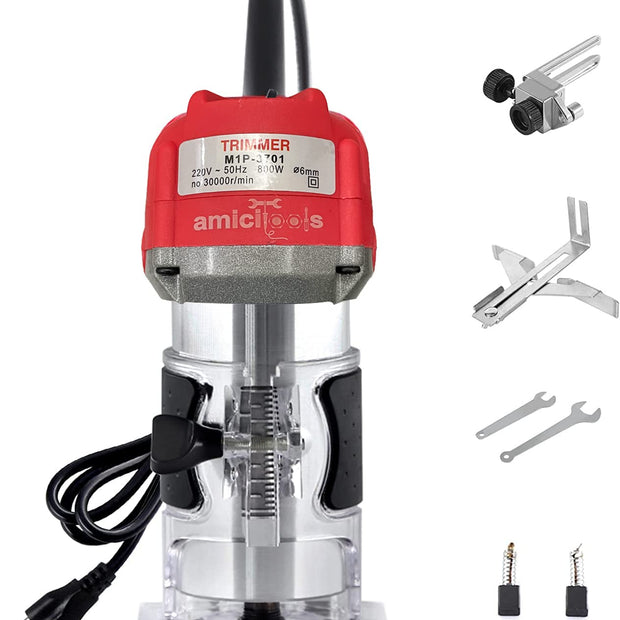 800W Electric Wood Trimmer 220V 30000RPM 6mm Collect Chuck Woodworking Tool for Wood Trimming amiciKart
