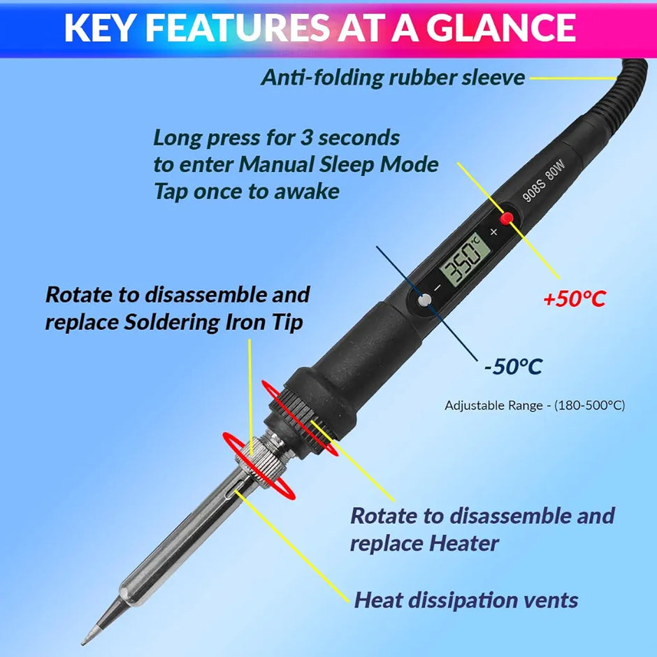 amiciTools Soldering Iron Kit, 80W Adjustable Temperature 180℃ to 500℃ Soldering Iron with Digital Multimeter, Solder Wire, Desoldering Pump, Stand and More Soldering Iron Kit, 80W  180℃ to 500℃ Adjustable Temperature with Digital Multimeter,etc. amiciKart amiciTools Soldering Iron Kit, 80W Adjustable Temperature 180℃ to 500℃ Soldering Iron with Digital Multimeter, Solder Wire, Desoldering Pump, Stand and More c0tmiz-hs.myshopify.com