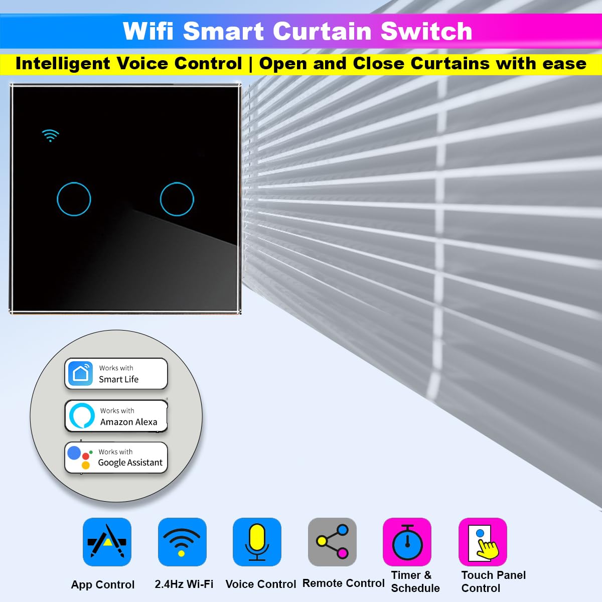 WiFi Touch Switch – 4 Gang, 230V/10A, Alexa/Google Compatible, Interlocking, SmartLife App amiciKart c0tmiz-hs.myshopify.com
