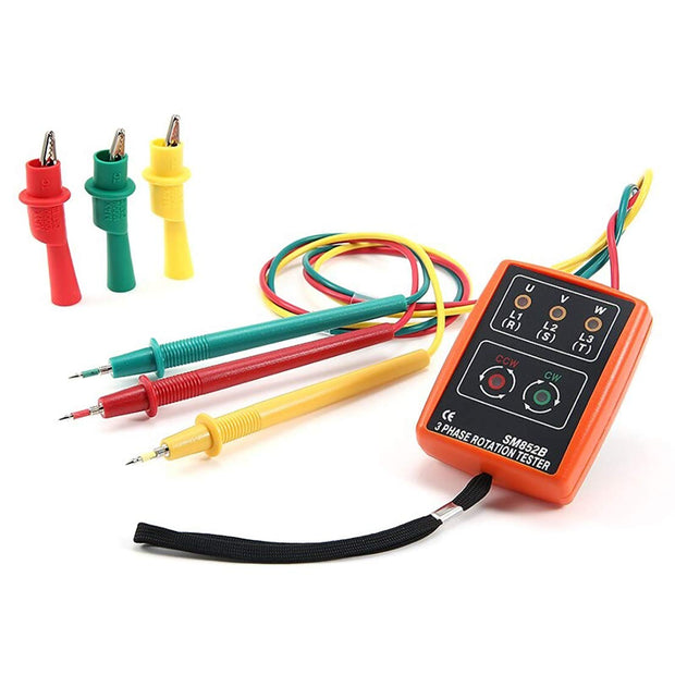 3-Phase Rotation Tester 60V–600V AC with LED & Buzzer amiciKart c0tmiz-hs.myshopify.com