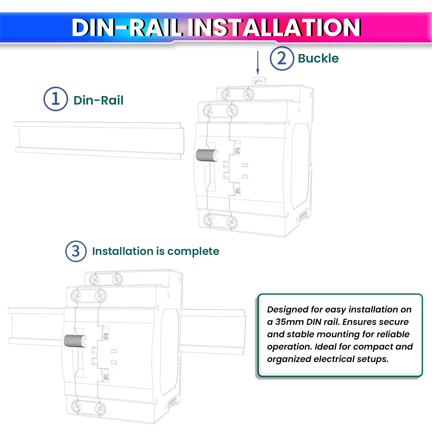 63A Dual Power Automatic Control Transfer Switch, 230VAC Single-Phase Changeover Switch amiciKart