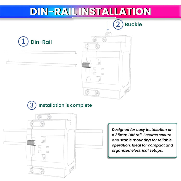 63A Dual Power Transfer Switch 230VAC Single-Phase with Automatic and Manual Changeover Switch