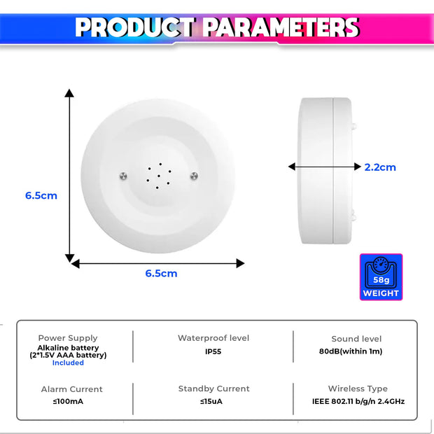Water Leakage Sensor, WiFi Water Leak Detector with 80dB Loud Alarm and SmartLife Mobile App amiciKart c0tmiz-hs.myshopify.com