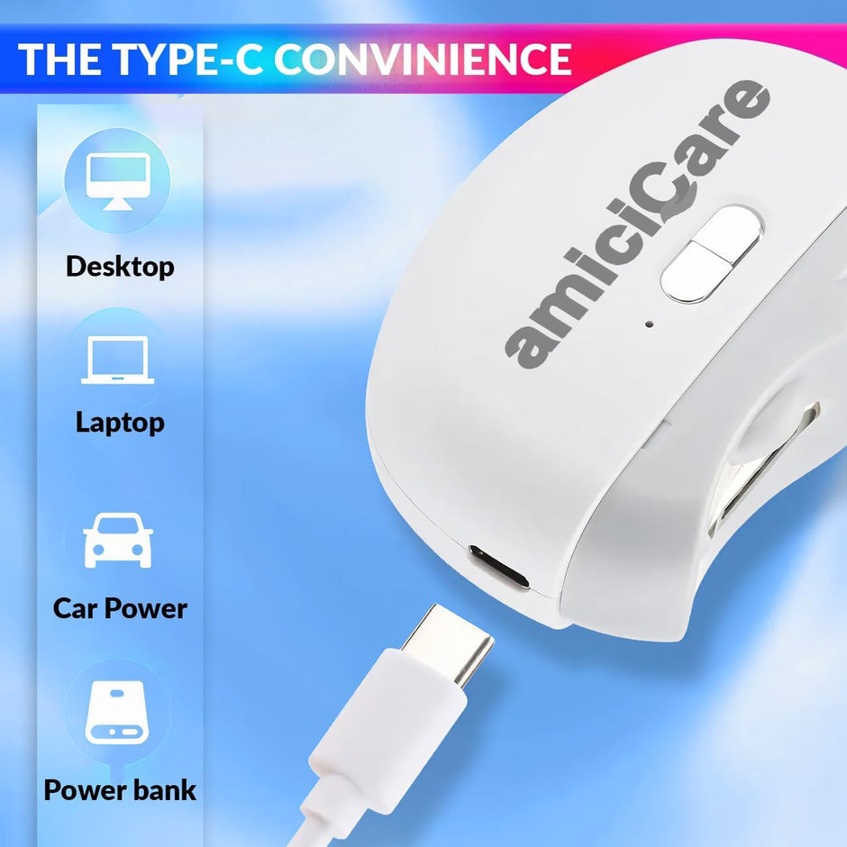 2 in 1 Electric Nail Polisher, Dual Speed Rechargeable Nail Cutter for Baby and Adult