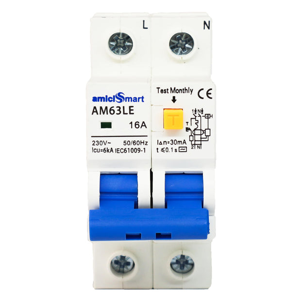 RCBO, 220V Residual Current Circuit Breaker with Leakage, Overcurrent & Short-Circuit Protection with Separate Leakage Control Switch