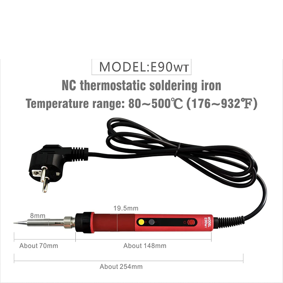 90W Soldering Iron,Professional Grade Adjustable Temperature Control (80-500 °C),230VAC