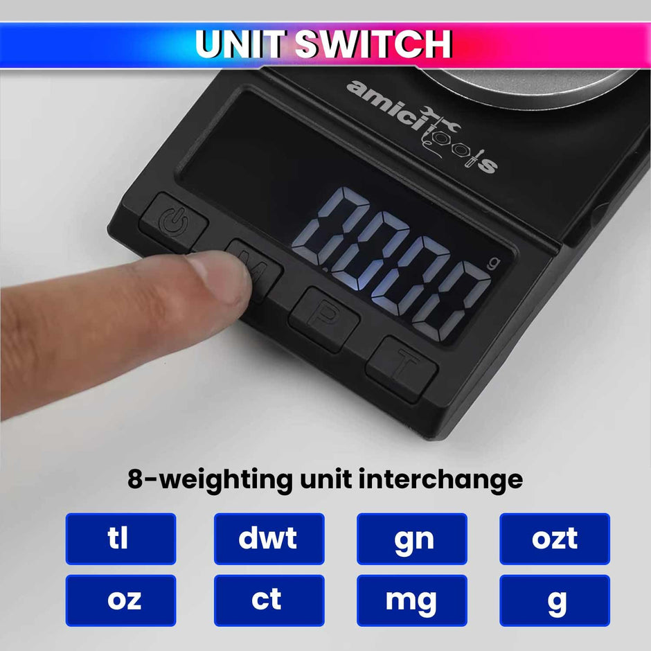 High Precision Digital Pocket Weighing Scale for Gold Jewellery, Medicinal Herbs Battery Powered Scale with LCD display amiciKart