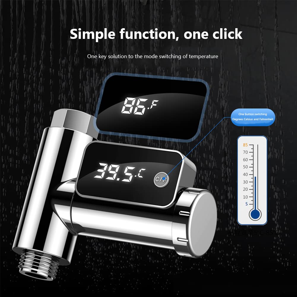 Faucet Adapter with Temperature Display – Fits F20 Shower Hose, M20 Input, 2xAAA Included amiciKart