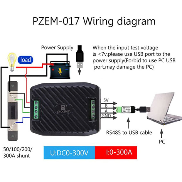 amiciSense Communication Module to Measure DC Voltage, Current, Active Power and Energy Consumption through RS485 Interface