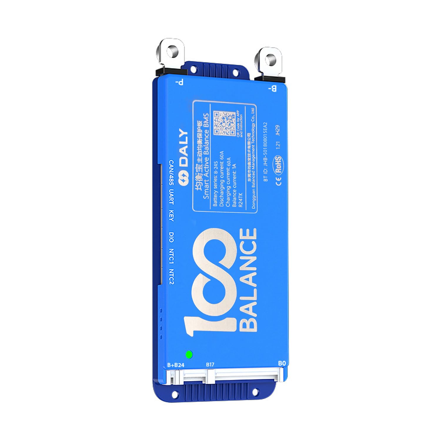 amiciSolar Battery Management System DALY, BMS with 1A Active Balancer & Built-in Bluetooth for Lithium/LFP/LTO Battery Pack,Works with 100BALANCE App