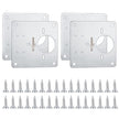 SS202 Stainless Steel Hinge Repair Plate with Screws for Cabinet & Shelf (4-Pcs)