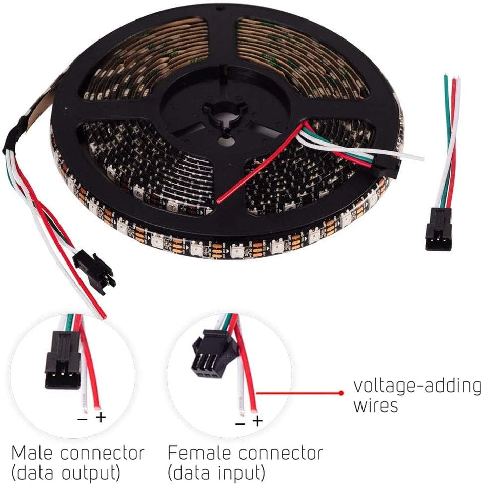 5m RGB Strip Light with Built in IC, Non-Waterproof 60 LED/m Pixel Strip for Festivals or Home Decor amiciKart c0tmiz-hs.myshopify.com