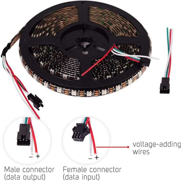 5m RGB Strip Light with Built in IC, Non-Waterproof 60 LED/m Pixel Strip for Festivals or Home Decor amiciKart c0tmiz-hs.myshopify.com