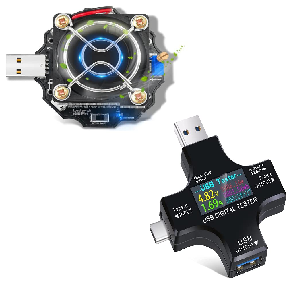 65W Adjustable Load Battery Discharger, 4.8A 24V Battery Health Analyzer