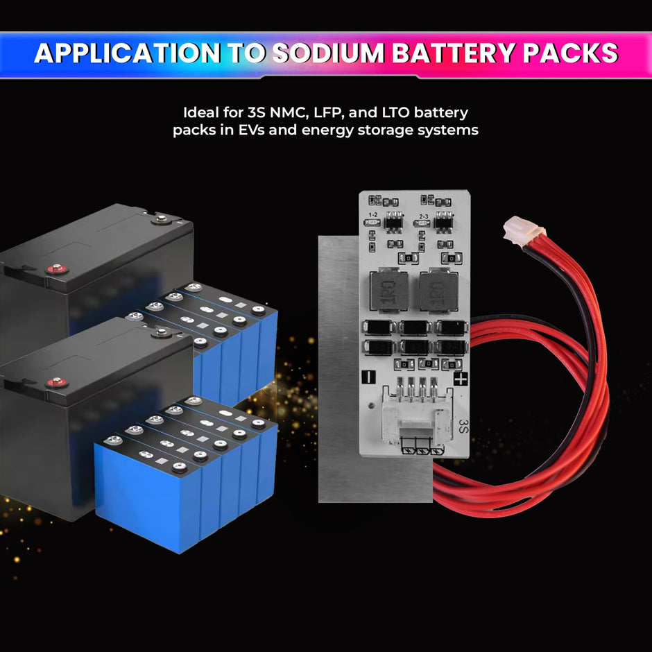 3S 2A Active Energy Balancer Board – Inductive Voltage Energy Equalization for LiFePO4 / Li-ion / Lipo / LTO Battery Packs (3.0V–4.2V)