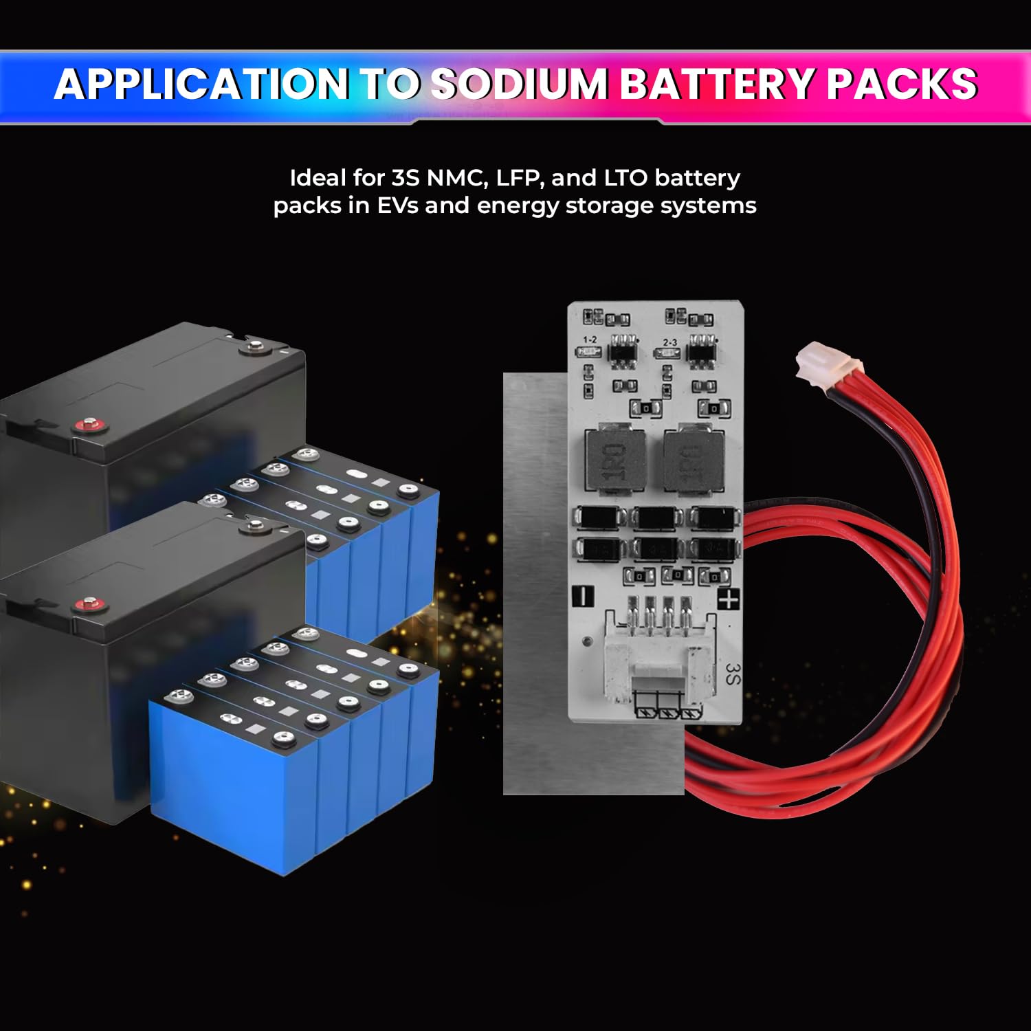 3S 2A Active Energy Balancer Board – Inductive Voltage Energy Equalization for LiFePO4 / Li-ion / Lipo / LTO Battery Packs (3.0V–4.2V)