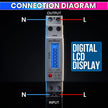 18mm Digital Energy Meter Single Phase 1P 2 Wire 230V AC 60A | kWh Power Consumption with LCD Display