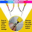 Reusable Extra Long Pins Test Leads Probe Replacement Pair Cable for Digital Multimeter amiciKart