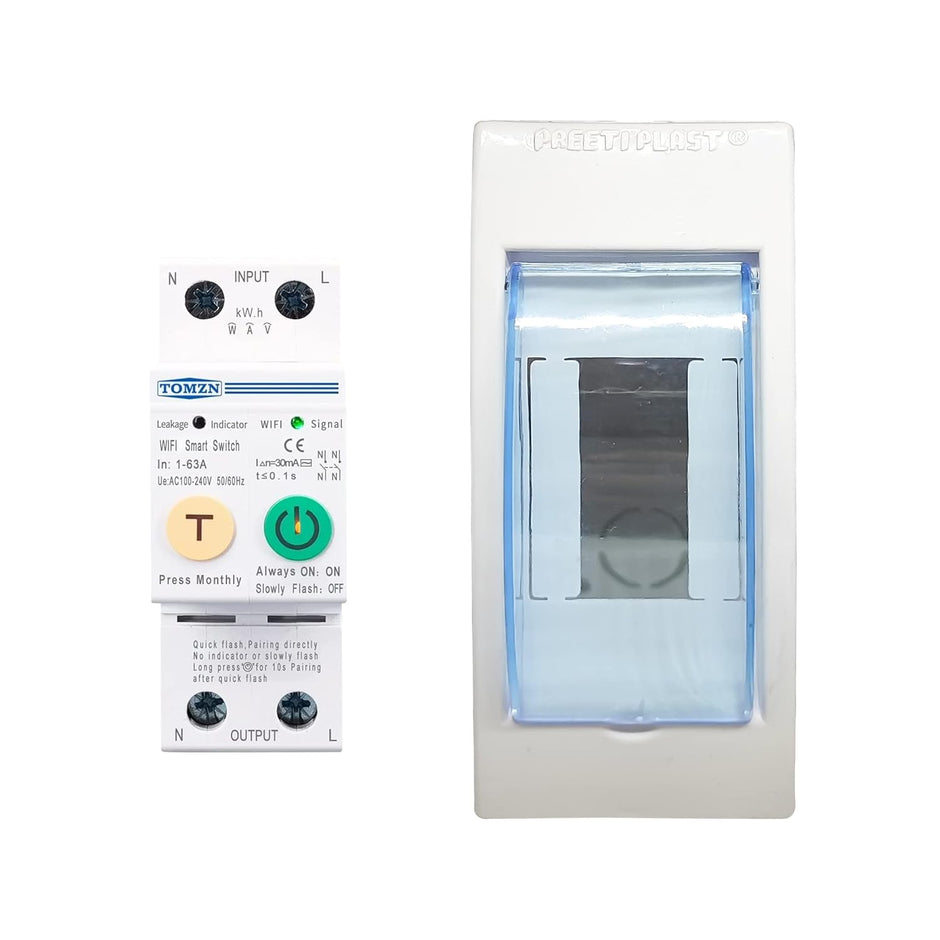 WiFi Smart MCB 63A with Energy Meter & Overload Protection, SmartLife App(63A with RS485 Port)