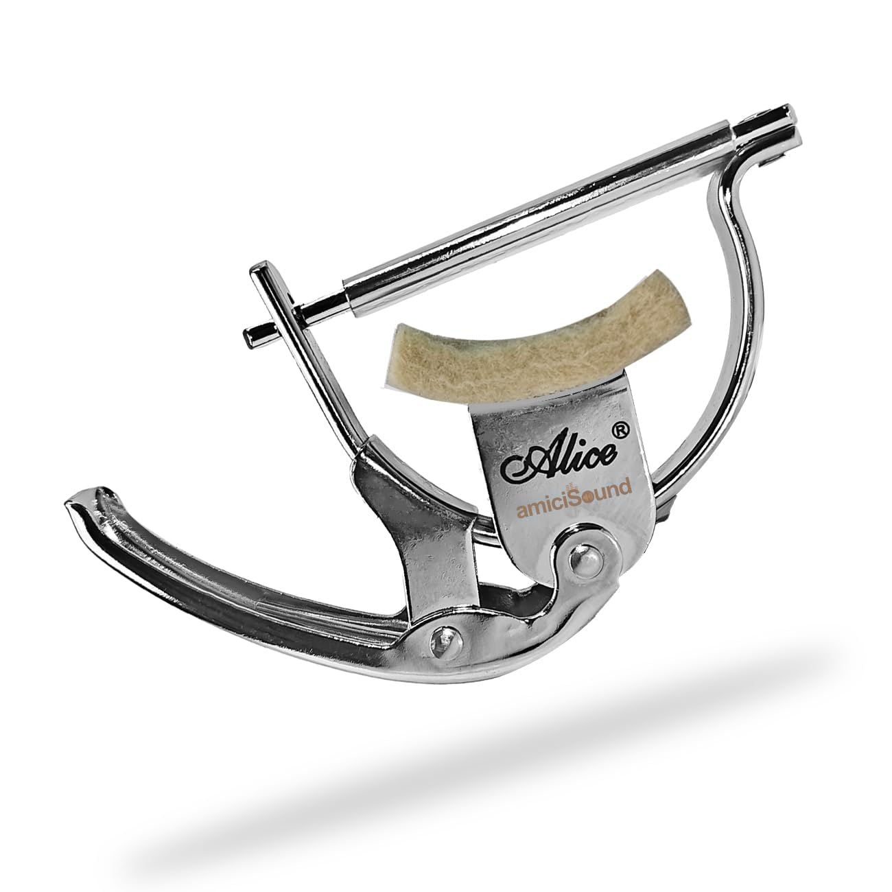 Wool-Padded Guitar Capo for Acoustic and Classical Guitars, Metal Capo Clip amiciKart