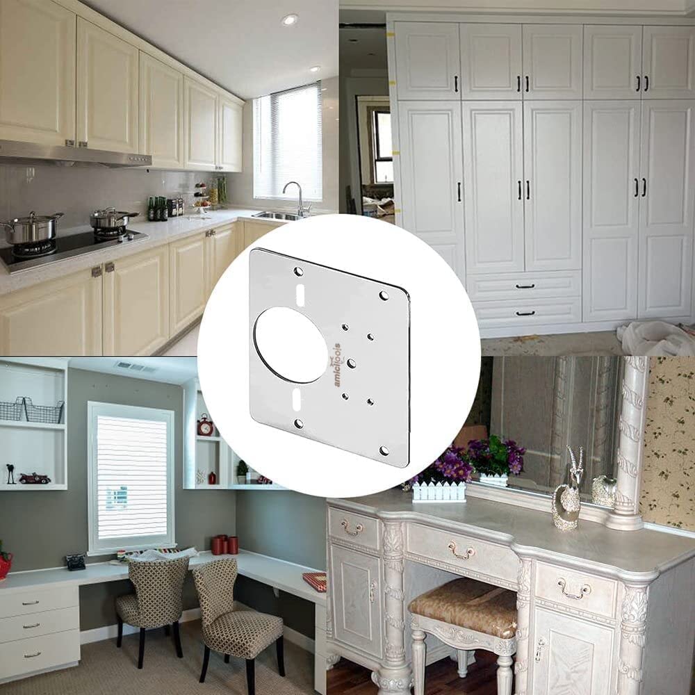 SS202 Stainless Steel Hinge Repair Plate with Screws for Cabinet & Shelf (4-Pcs)