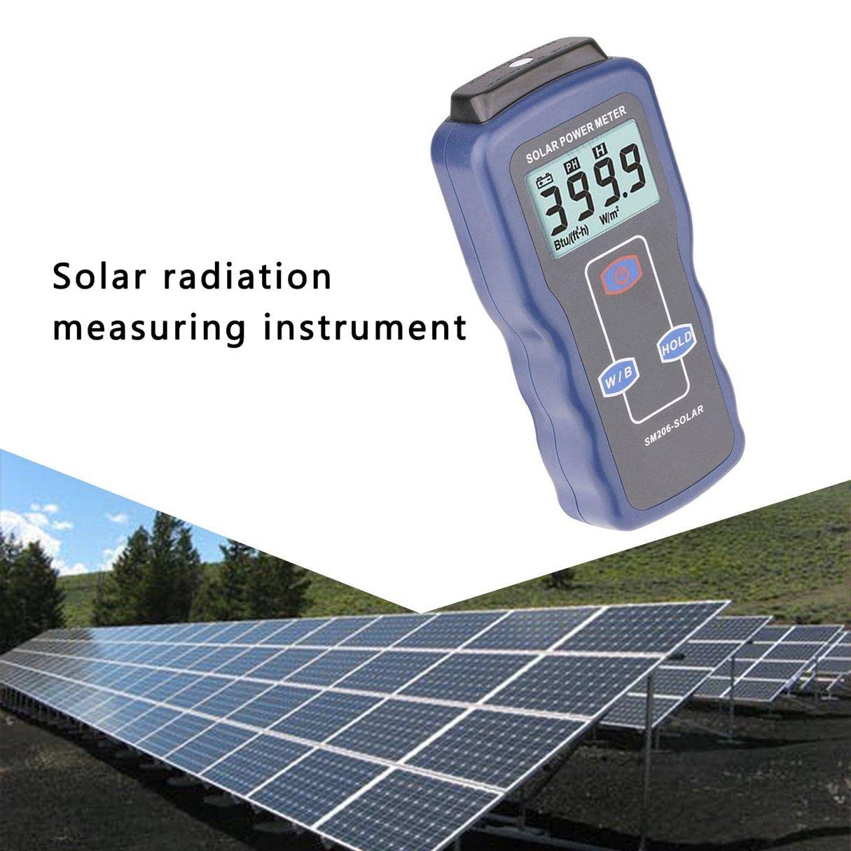 Digital Solar Power Meter-SM206 0.1~1999.9W/m² for Sunlight Radiation Tester Solar Panel Placement amiciKart