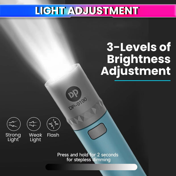 Mini Rechargeable LED Torch – 3W Flashlight with 3 Modes, Type-C Charging amiciKart c0tmiz-hs.myshopify.com